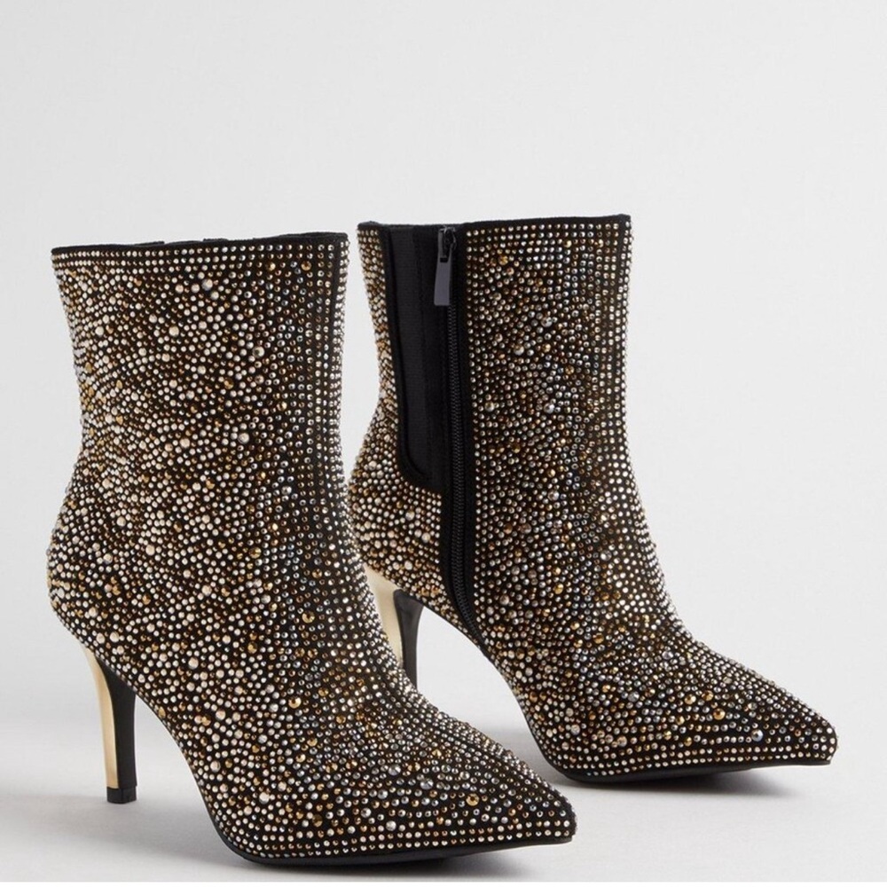 Studded Ankle Boots with Stiletto Heel
